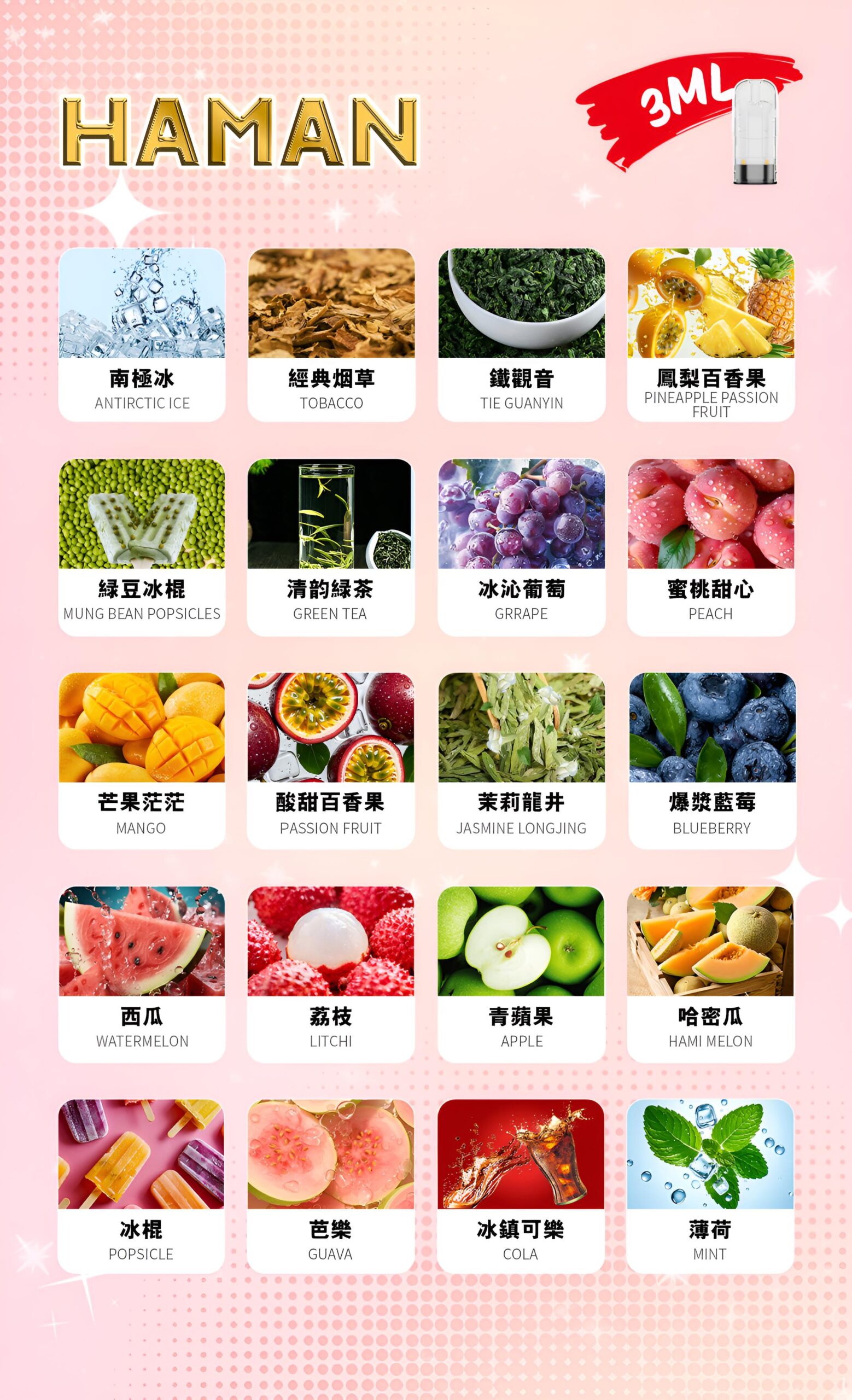 HAMAN 哈門煙彈推薦|20 款口味|台灣現貨 3 HAMAN 哈門煙彈 細節特寫
