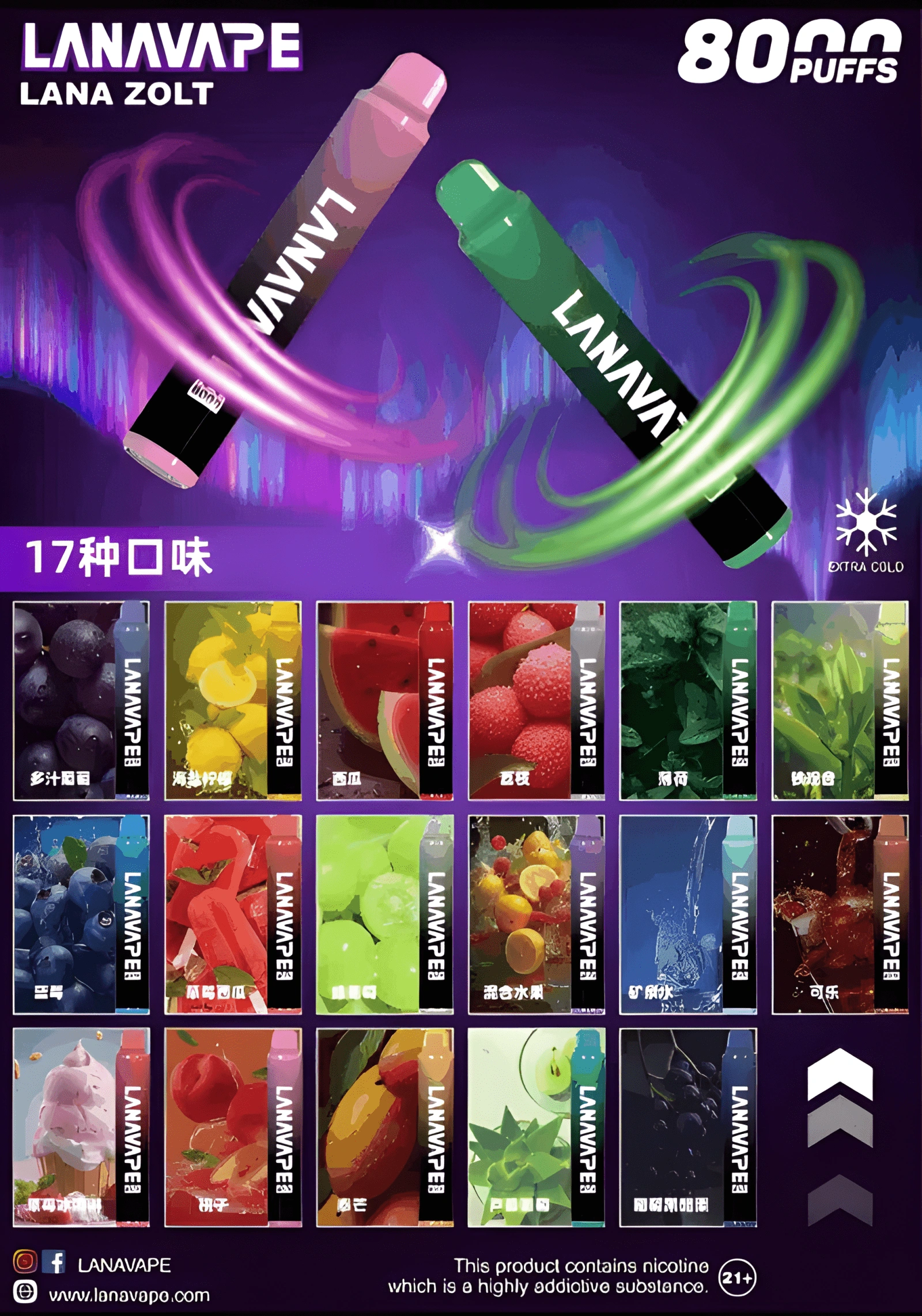 LANA ZOLT 8000 Puffs 拋棄式電子菸 實體照片